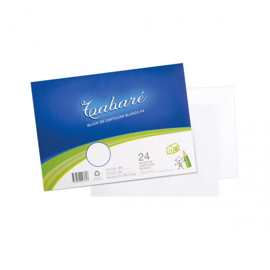 Cartulina TABARE A4 24h. blanco