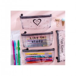 Cartuchera transparente con frases